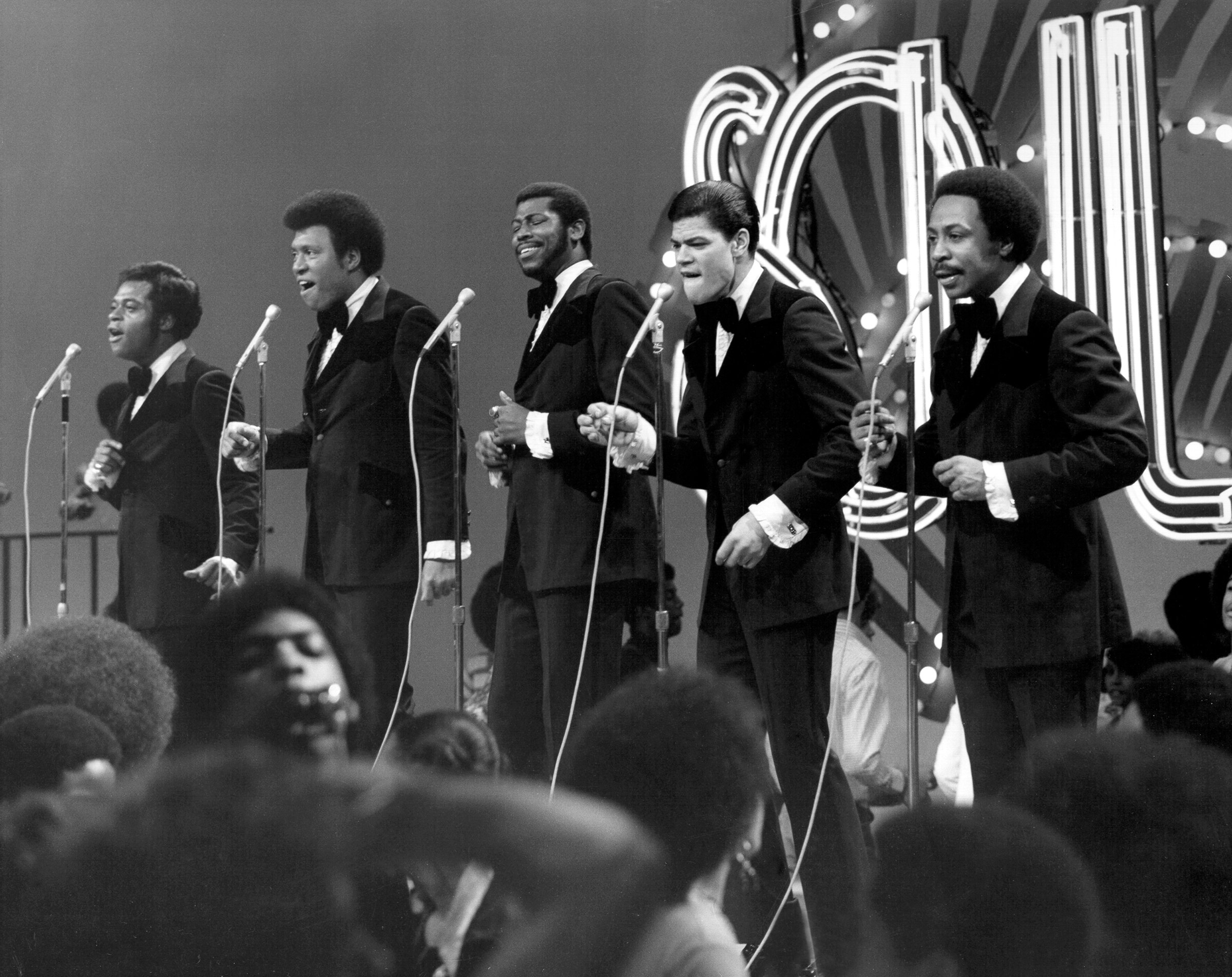 Harold Melvin and Blue Notes featuring Teddy Pendergrass on <i>Soul Train</i>. Photo via Michael Ochs Archives/Getty Images.